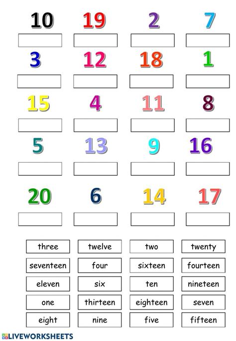 Numbers Worksheets Language Arts Number Words Worksheets Preschool