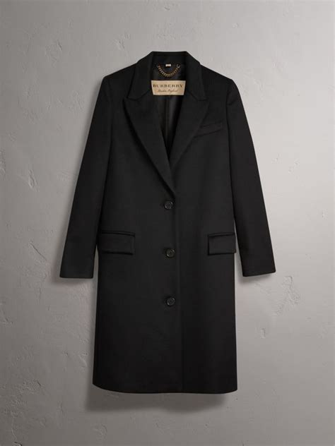 Wool Cashmere Tailored Coat In Black Women Burberry United States