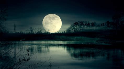 2048x1152 resolution full moon night near lake 2048x1152 resolution wallpaper wallpapers den