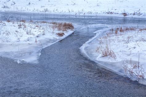 Frozen River Is Melting Reflection Stock Image Image Of Reflection