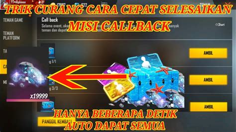Kutu air 331.937 views3 years ago. CARA CEPAT MENYELESAIKAN MISI CALLBACK FF DI EVENT BEACH ...