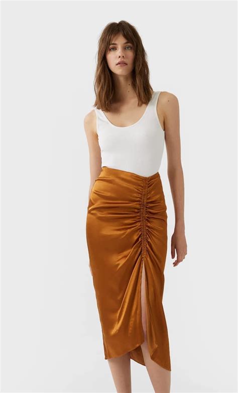 Ruched Pencil Skirt In Stradivarius For Only 1999 £ Available For A Limited Time New In For
