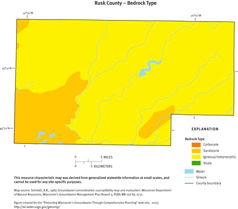 Protecting Groundwater In Wisconsin Through Comprehensive Planning Rusk County Susceptibility Maps