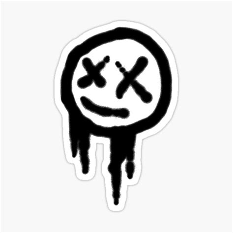 Spray Paint X Eyes Smiley Sticker For Sale By Thatemokid Tm Redbubble