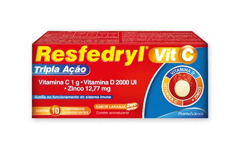 Vitamina C Resfedryl Tripla Ação 10 Comprimidos Efervescentes