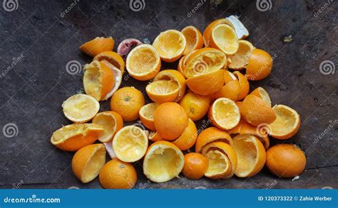 A Pile Of Orange Peel Stock Photo Image Of Citrus Tropical 120373322