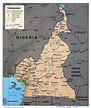 Grande detallado mapa político y administrativo de Camerún con relieve ...