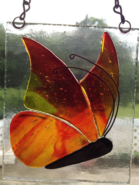 Fused Glass Butterfly Fused Glass Panel Fused Glass Art Glass Butterfly