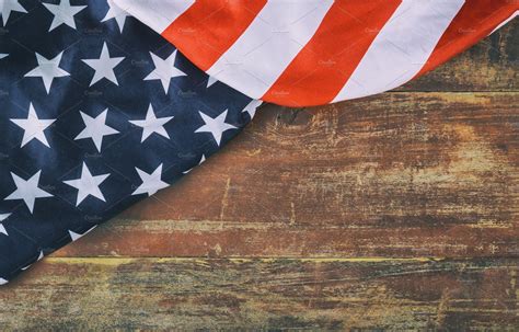 American Flag On Wooden Background High Quality Holiday Stock Photos