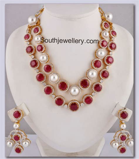 Royal Ruby Pearl Necklace Indian Jewellery Designs