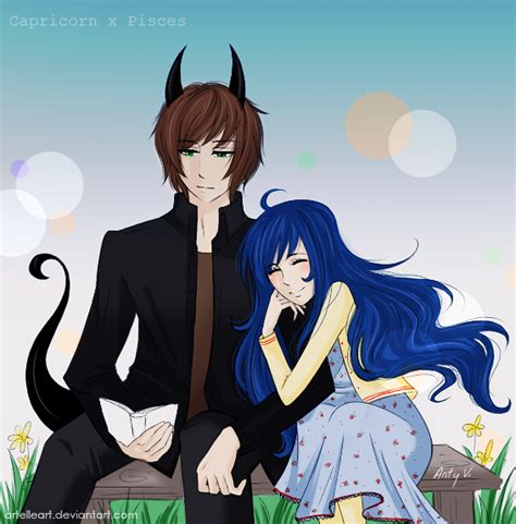 Capricorn and cancer have an intense and deep sense of longing and love for each other. capricorn x pisces by ArtelleArt on DeviantArt