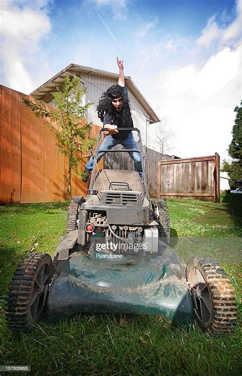 Crazy Rock And Roll Lawn Mower Man High Res Stock Photo Getty Images