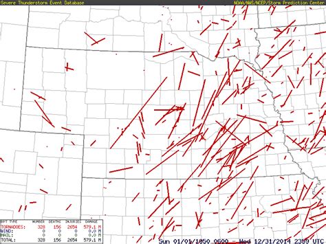F3 F5 Scales Combined Nebraska Tornadoes 1950 To 2014 Extreme