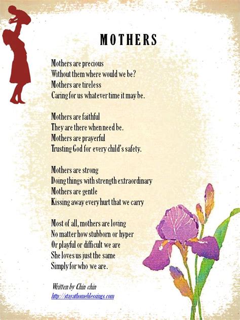 I love you and wish you the best mother's day! Stay at Home Blessings: A Poem for Mothers - Happy Mother ...