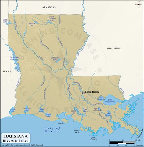 Louisiana River Map Louisiana Rivers And Lakes