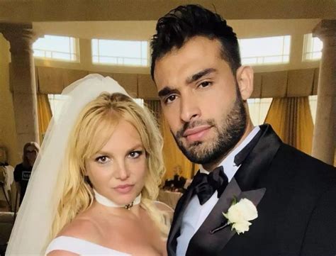 britney spears shares her wedding ceremony with sam asghari on instagram kisses madonna to