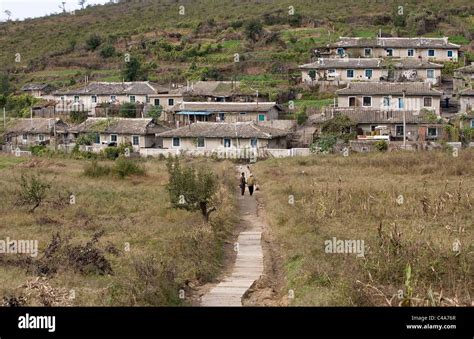 Small Village In Countryside In North Korea Dprk Stock Photo Alamy