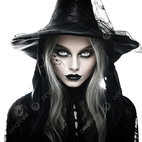 A Mystical Portrait Of A Young Girl In The Image Of A Dark Witch An