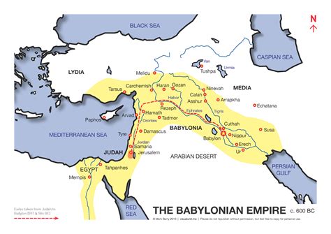 Map Of Babylonian Empire And Neighbours 600bc Share Map