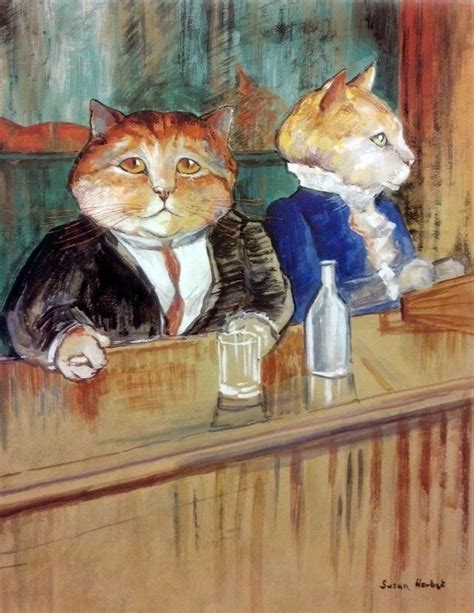 At The Bar Henri De Toulouse Lautrec By Susan Herbert Cat Art Cats