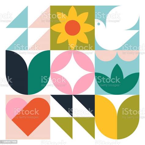 Modern Geometric Graphicspeaceful Spring Stock Illustration Download