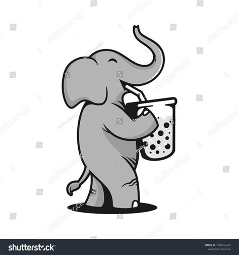 Illustration Of An Elephant Having A Drink Bubble Tea Sponsored Ad