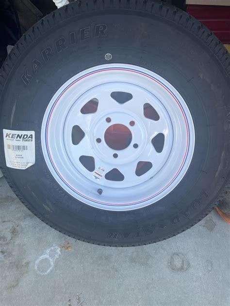 Karrier St21575r14 Radial Trailer Tire With 14 White Wheel 5 On 4 1