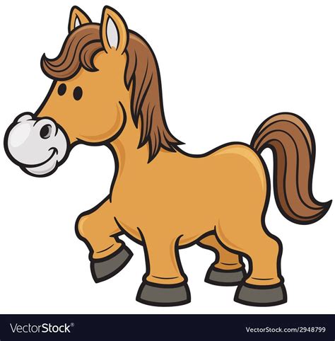 Horse Vector Image On Vectorstock Horse Cartoon Baby Animal Drawings