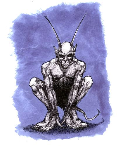 Demon Crouch 1995 Biro Sketch 1995 Roctopus Flickr