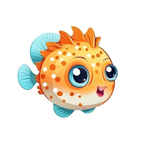 Premium Vector Cartoon Vector Pufferfish On White Background