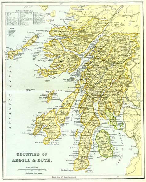 Ordnance Gazetteer Of Scotland Counties Of Argyll And Bute Map