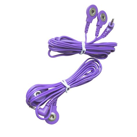 Electrode Lead Wire Connecting Cable With 2 Buttons For Tens Massager 2