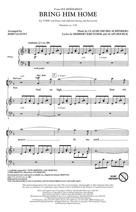 Enjoy an unrivalled sheet music experience for ipad—sheet music viewer, score library and music store all in one app. Bring him home sheet music pdf