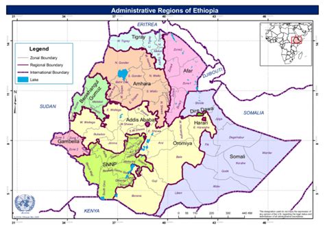 Administrative Regions And Zones Of Ethiopia Ethiopia