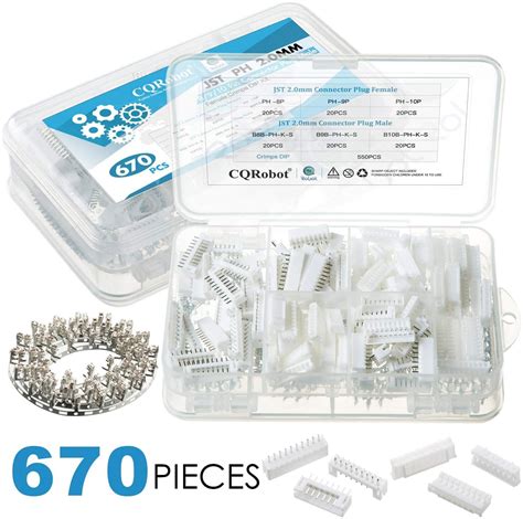 670 Pieces 2 0mm JST PH JST Connector Kit 2 0mm Pitch Female Pin
