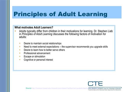 Ppt Adult Learning Principles Powerpoint Presentation Free Download
