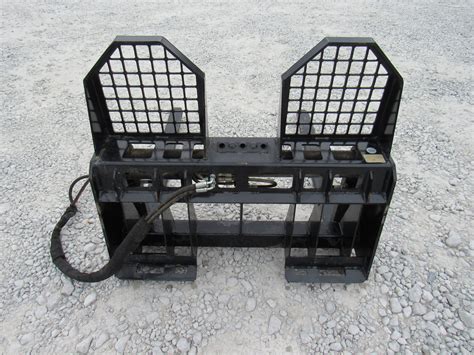 48″ Hydraulic Sliding Walk Through Pallet Fork Set Skid Steer Quick