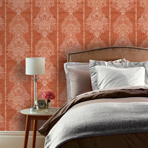 Arthouse Silk Road Damask Terracotta Wallpaper Extra Image Home