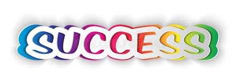 Word Success Cut From Paper With Shadow Stock Vector Illustration Of