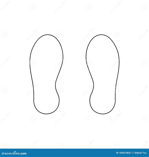 Footprint Outline Icon Isolated On White Background Stock Vector