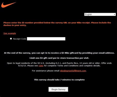 Maybe you would like to learn more about one of these? Nike Store Survey Special Offer Promo Code 2017 - Receive a $5 Gift Card | Sign up