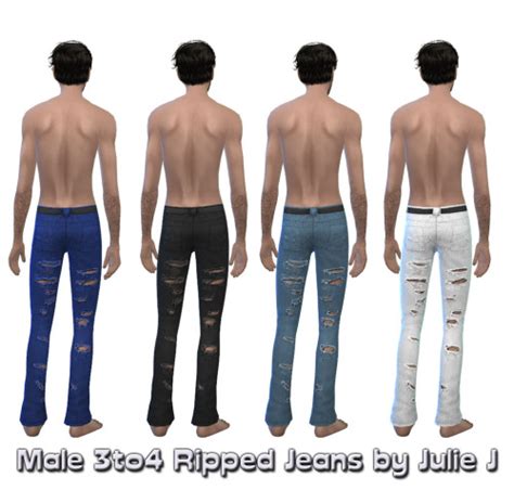 3to4 Ripped Jeans At Julietoon Julie J Sims 4 Updates