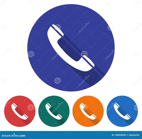 Round Icon Of Handset Stock Vector Illustration Of Equipment 106858983