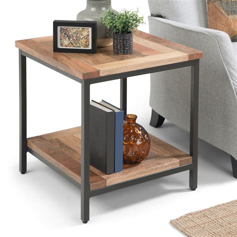 Wyndenhall Rhonda Solid Mango Wood And Metal 22 Inch Wide Square Modern