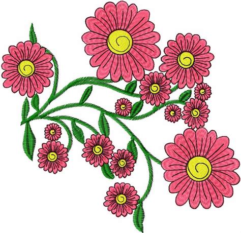 Flowers Free Embroidery Design 101 Fleurs Machine Embroidery