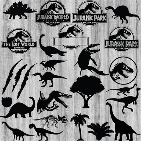 Jurassic Park Bundle Svg Dinosaur Svg Bundle Jurassic Font Etsy