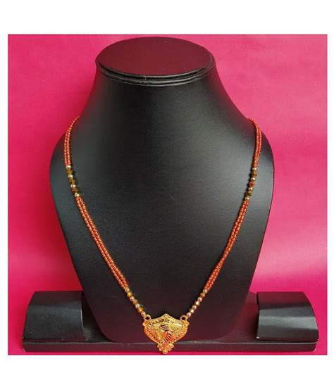 Harshroj Gold Plated And Black Bead Chain Traditional Mangalsutra For