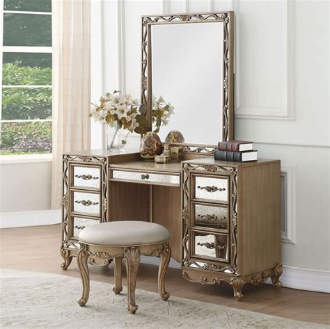 Stores in miami, fort lauderdale, boca raton, west palm beach, stuart, naples, and fort myers. Orianne Collection Bedroom Set Gold Wood and Mirrored ...
