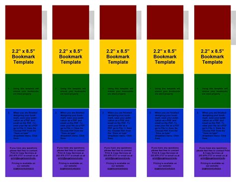 Microsoft Word Downloadable Bookmark Template