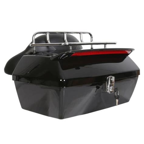 Black Motorcycle Trunk Tail Box Luggage Case Top Rack For Honda Harley